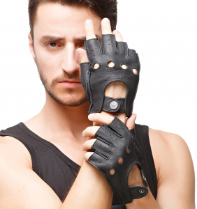  Fingerless Leather Gloves 