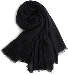 Black Linen Scarf
