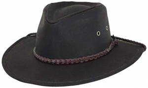 Brown Oilskin Cowboy Hat 