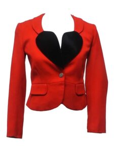 Lapel Shape Red Vivienne Heart Blazer
