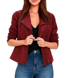 willa-holland-arrow-season-5-red-suede-leather-jacket