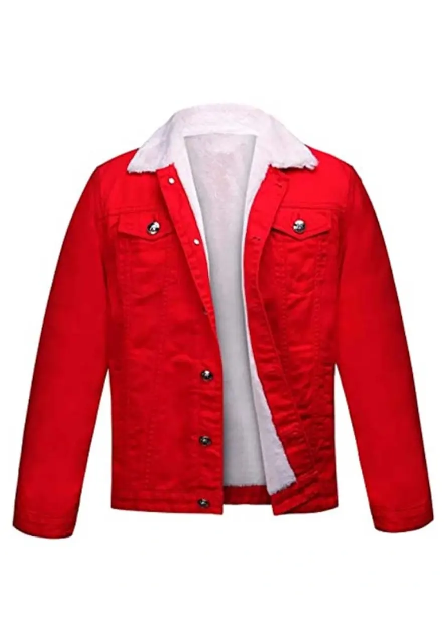 Christmas Denim Red Jacket