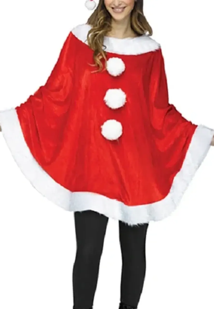 Christmas Santa Cape Poncho
