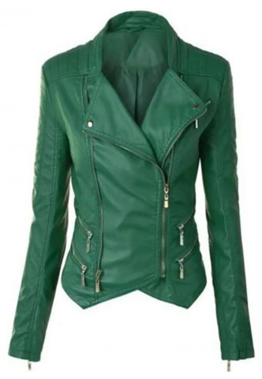 Christmas Green Leather Jacket
