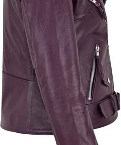 Alternative view of Women’s Purple Brando Leather Jacket