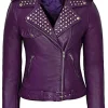 purple sudderd leather jacket