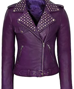 purple sudderd leather jacket