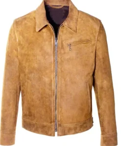 Mens Brown Suede Trucker Leather Jacket