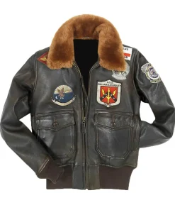 Top Gun Womens Brown Leather Jacket