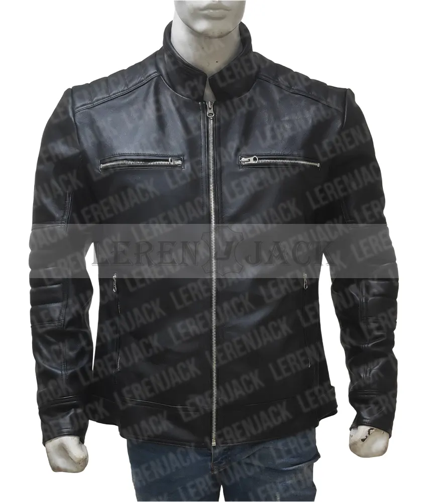 Bald Eagle Black Leather Jacket
