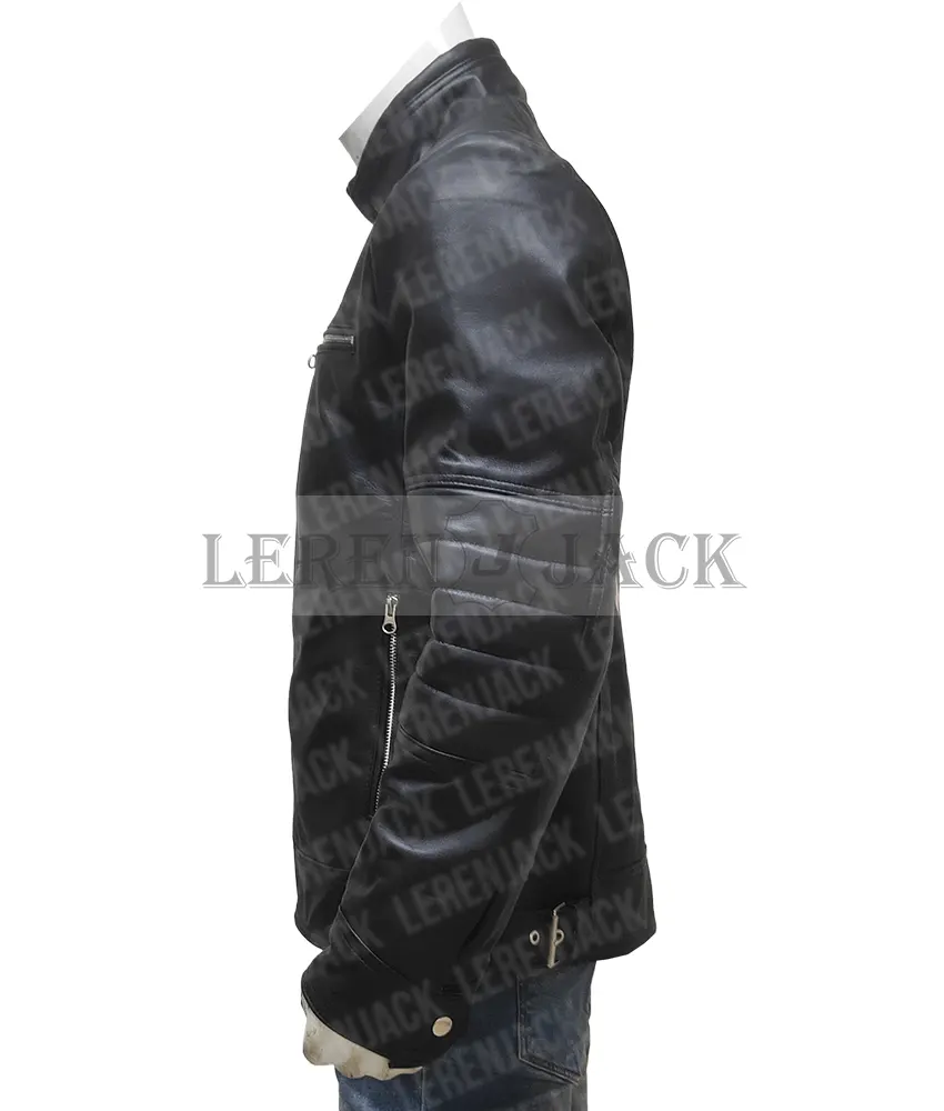 Bald Eagle Black Leather Jacket