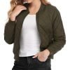 Evie MA-1 Army Green Quilted Bomber Jacket