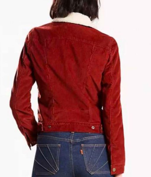 Amber Marshall Heartland Corduroy Burgundy Jacket