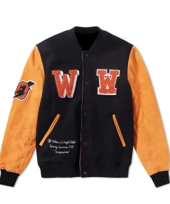 Men's Varsity Off-White Eagle Temp Jacket