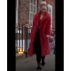 Ted Lasso Juno Temple Fur Red Coat