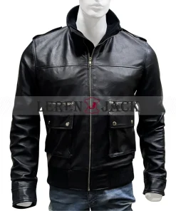 True Blood Eric Northman Black Bomber Leather Jacket