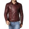 Men's FJM108 Designer Asymmetrical Biker Leather Jacket