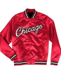 Mens Bulls Bomber Satin Jacket