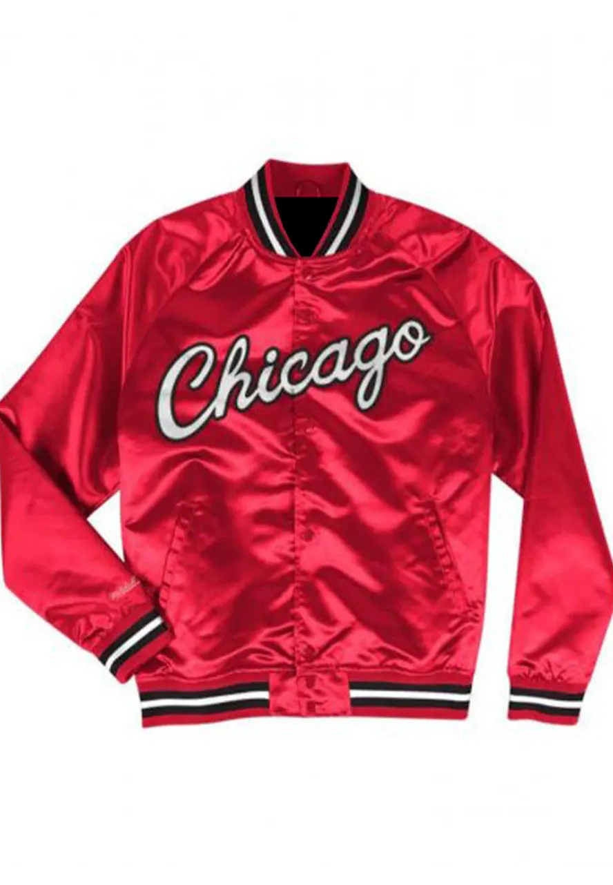 Mens Bulls Bomber Satin Jacket