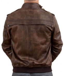 Men's Vintage Waxed Leather Brown Jacket