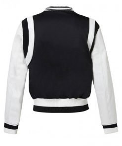 Alexandra Mary Hirschi MCM Black and White Bomber Varsity Jacket