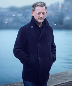 Douglas Henshall Shetland Black Peacoat