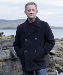 Douglas Henshall Shetland Black Peacoat