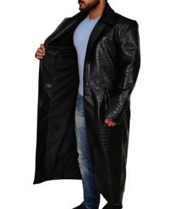 Alligator The Matrix Morpheus Black Leather Coat