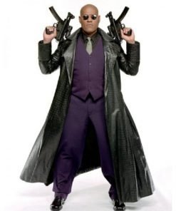 Alligator The Matrix Morpheus Black Leather Coat
