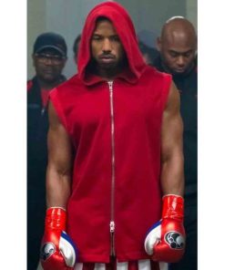 Michael B Jordan Creed II Red Vest Hoodie