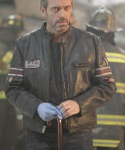 Biker Hugh Laurie Gregory Dr House Black Jacket