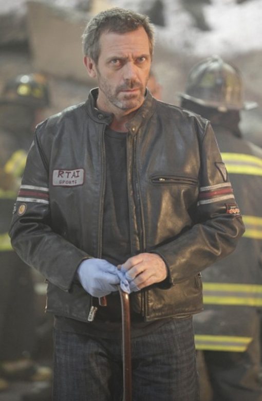 Biker Hugh Laurie Gregory Dr House Black Jacket