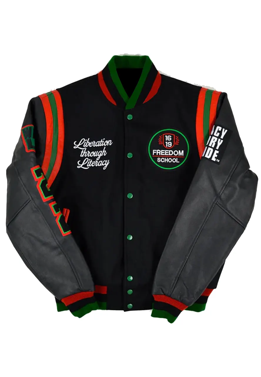 1619 Freedom School Motto 2.0 Varsity Jacket