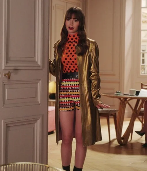 Emily in Paris Emily Cooper Golden Coat