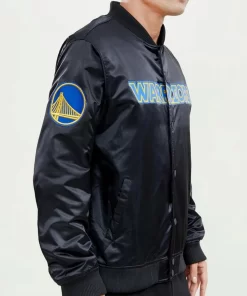The Bay Golden State Warriors Black Satin Jacket