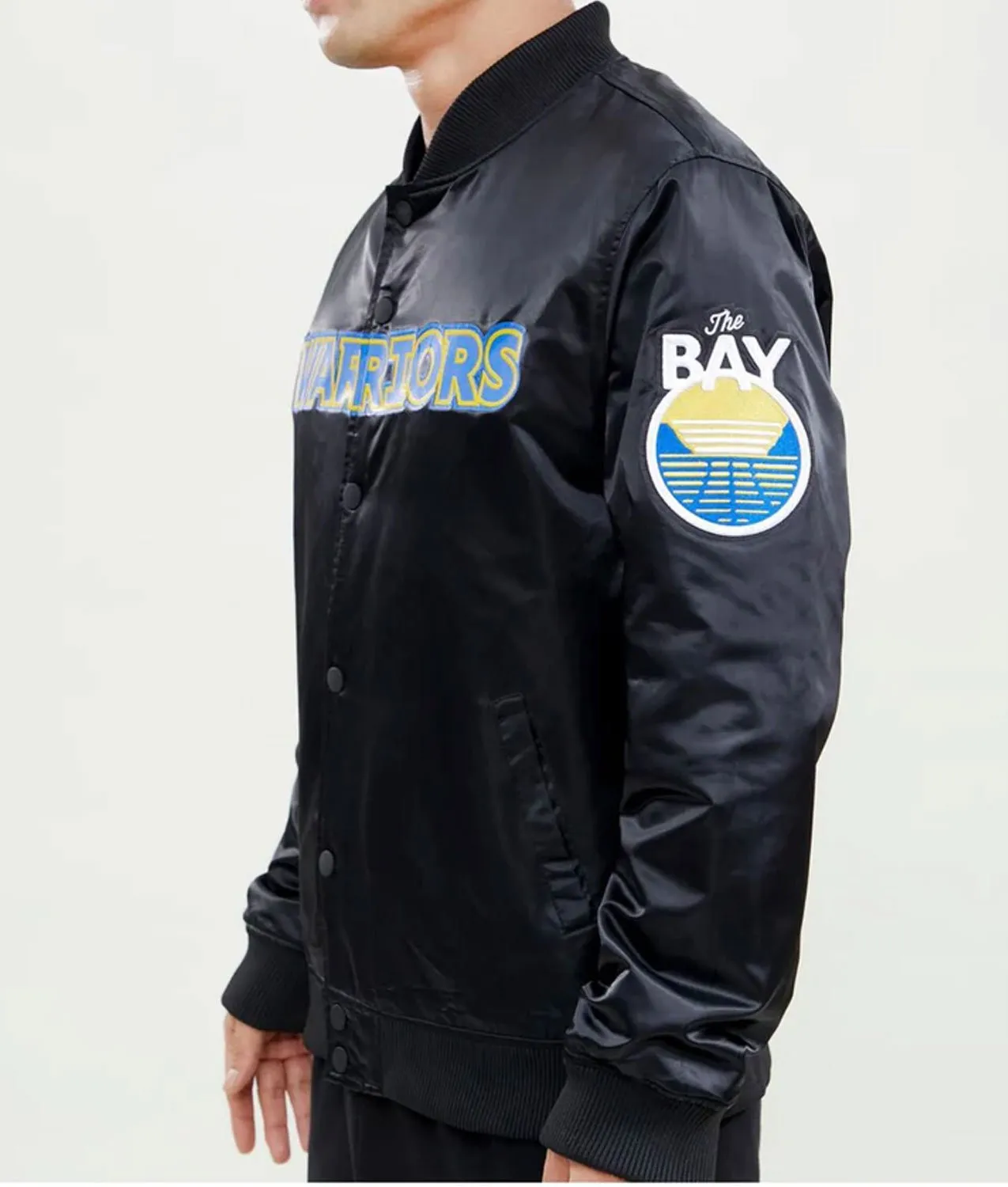 The Bay Golden State Warriors Black Satin Jacket