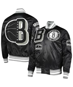 Brooklyn Nets Mash Up Satin Bomber Jacket