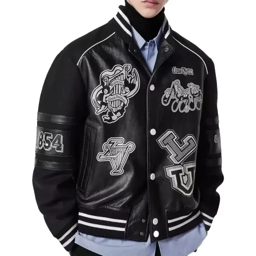 replica-louis-vuitton-black-varsity-leather-jacket