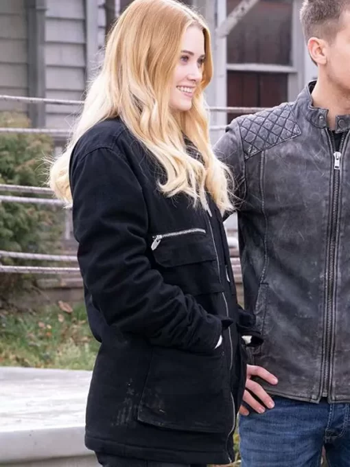 virginia-gardner-beautiful-disaster-2023-black-jacket