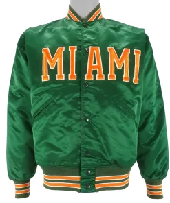80’s Miami Hurricanes Green Bomber Jacket