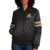 Striped Miami Hurricanes Black Satin Jacket