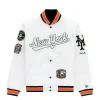 New York Mets Varsity White Satin Jacket
