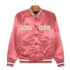 mercer pink varsity satin jacket