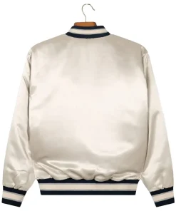 mercer white varsity satin jacket