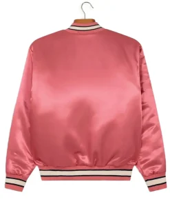 mercer pink varsity satin jacket