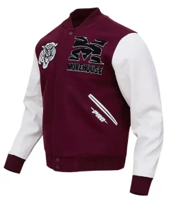 morehouse college maroon varsity jacket