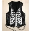 Skeleton Leather Black Vest