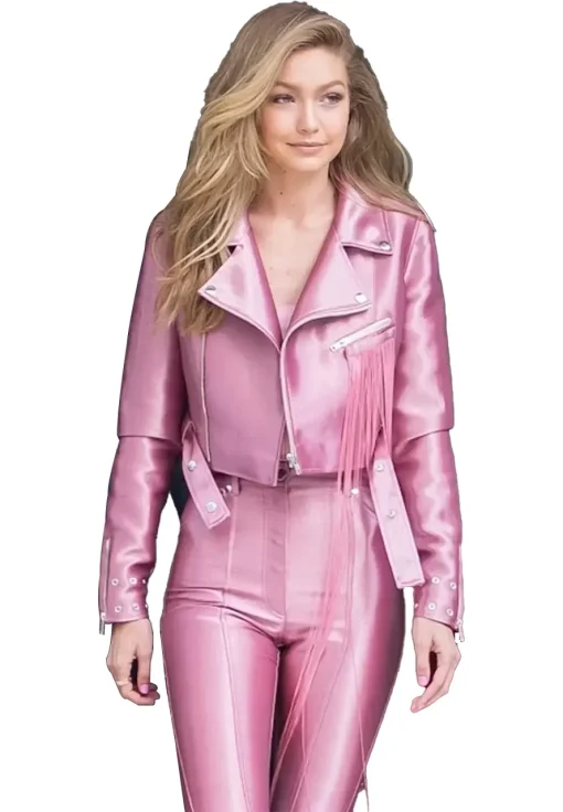 gigi-hadid-pink-biker-jacket