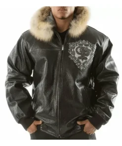 pelle-pelle-black-pp-crest-fur-hood-jacket