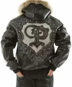 pelle-pelle-black-pp-crest-fur-hood-jacket